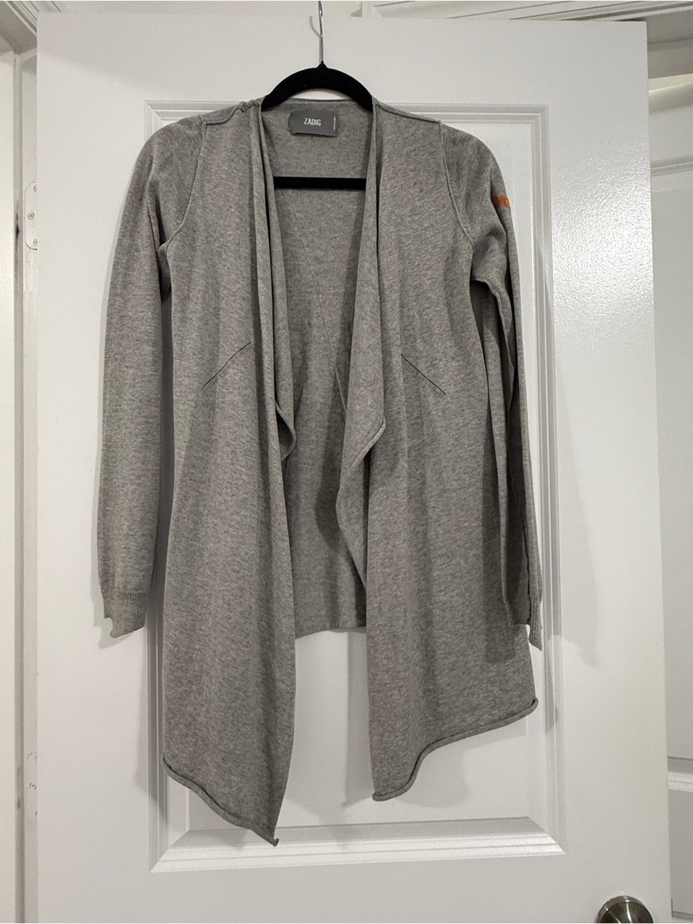Zadig Women's Light Gray Open-Front Draped Cardigan